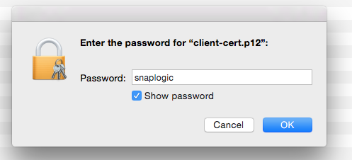 Enter client cert password